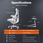 5-Position Reclining Ergonomic Cooling Chair