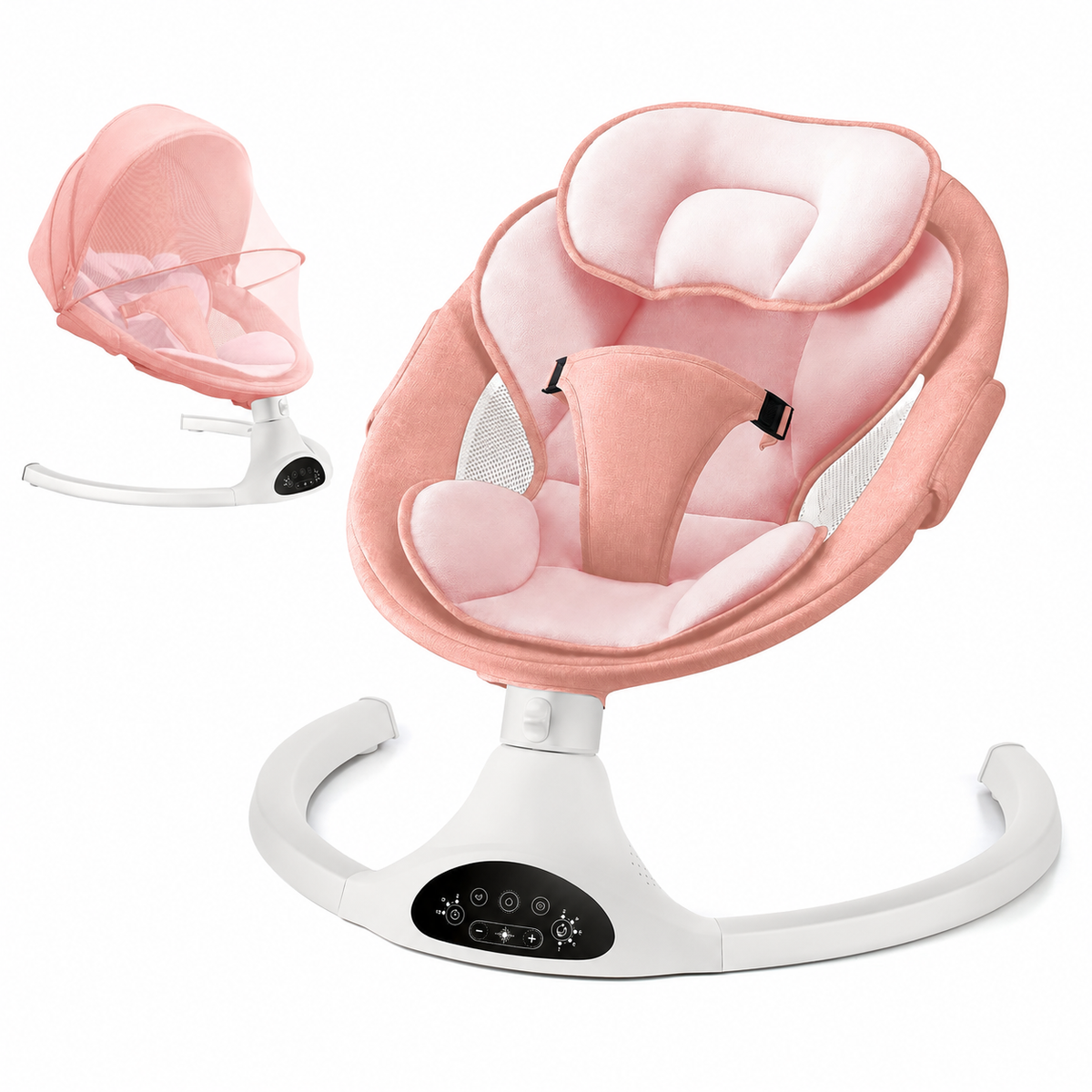 Electric Baby Swing with 5 Speeds, Bluetooth Music, Remote Control & Timer