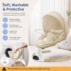 Electric Baby Swing with 5 Speeds, Bluetooth Music, Remote Control & Timer