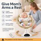 Electric Baby Swing with 5 Speeds, Bluetooth Music, Remote Control & Timer