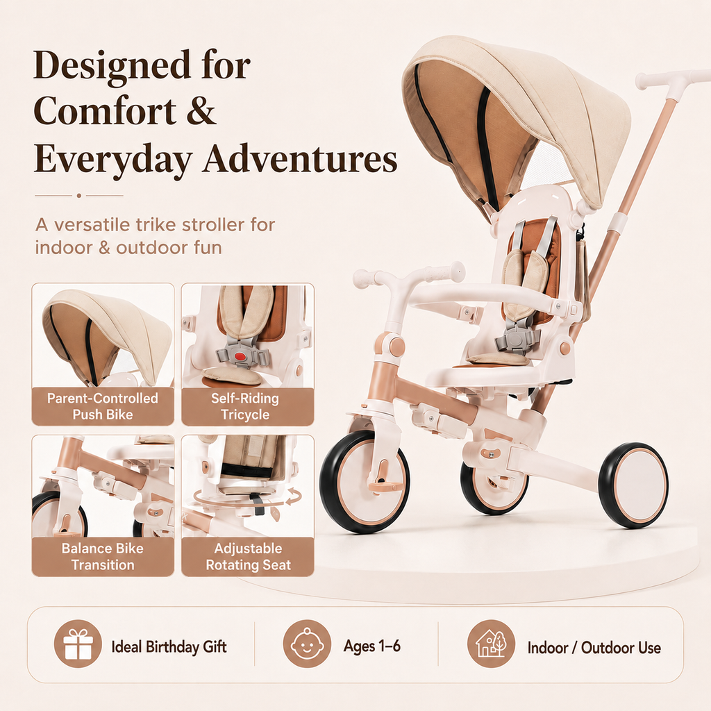 7-in-1 Grow-With-Me Toddler Trike – The Ultimate Ride-On Bike for Ages 1-6