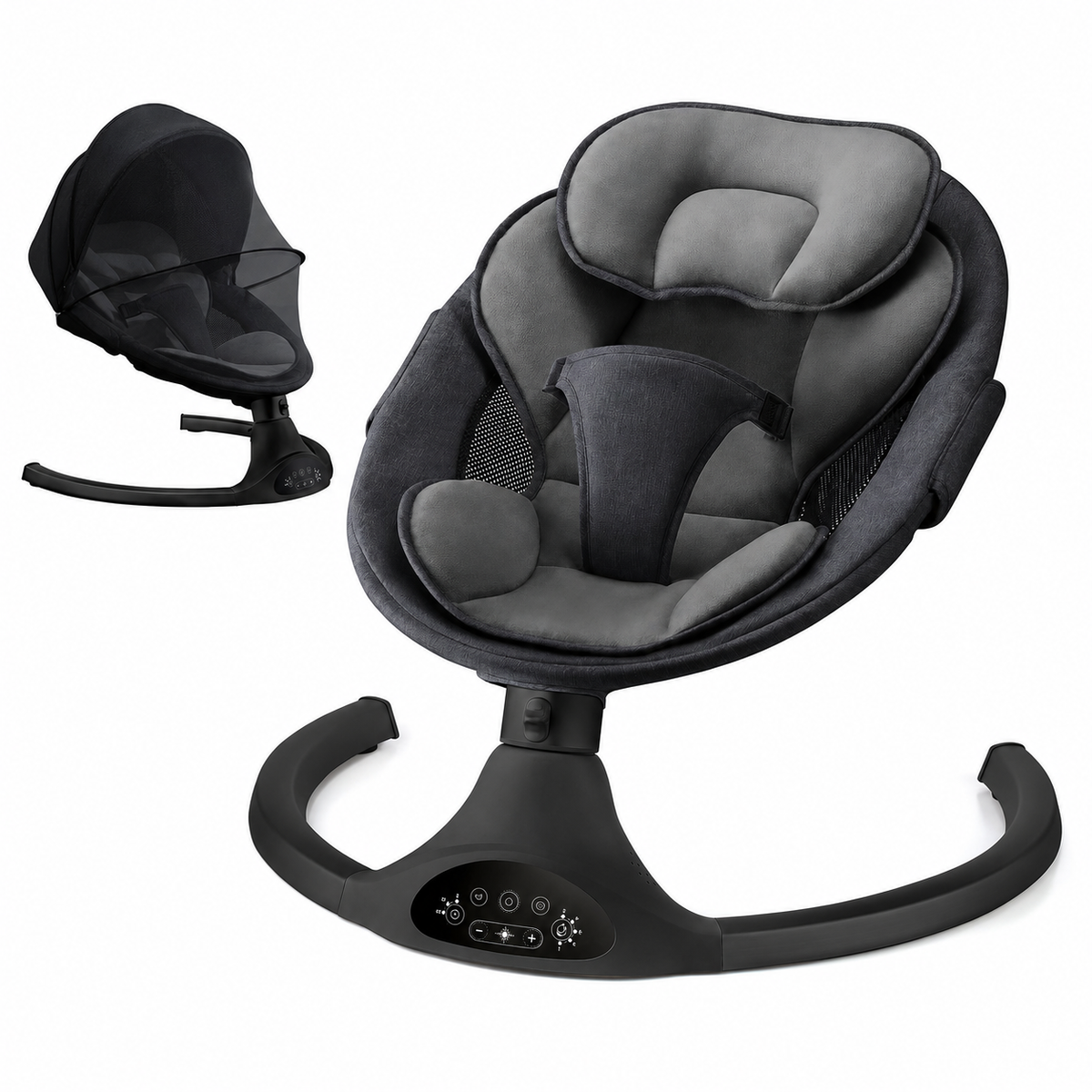 Electric Baby Swing with 5 Speeds, Bluetooth Music, Remote Control & Timer