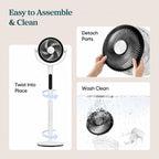 2-in-1 Silent Floor-Standing Circulation Fan | Powerful Airflow for Whole-Room Cooling