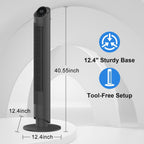 40-Inch Tower Fan for Bedroom with 28dB Quiet Cooling and 12H Timer