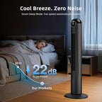 42-Inch Oscillating Tower Fan with Remote Control, 6 Speeds and 4 Modes