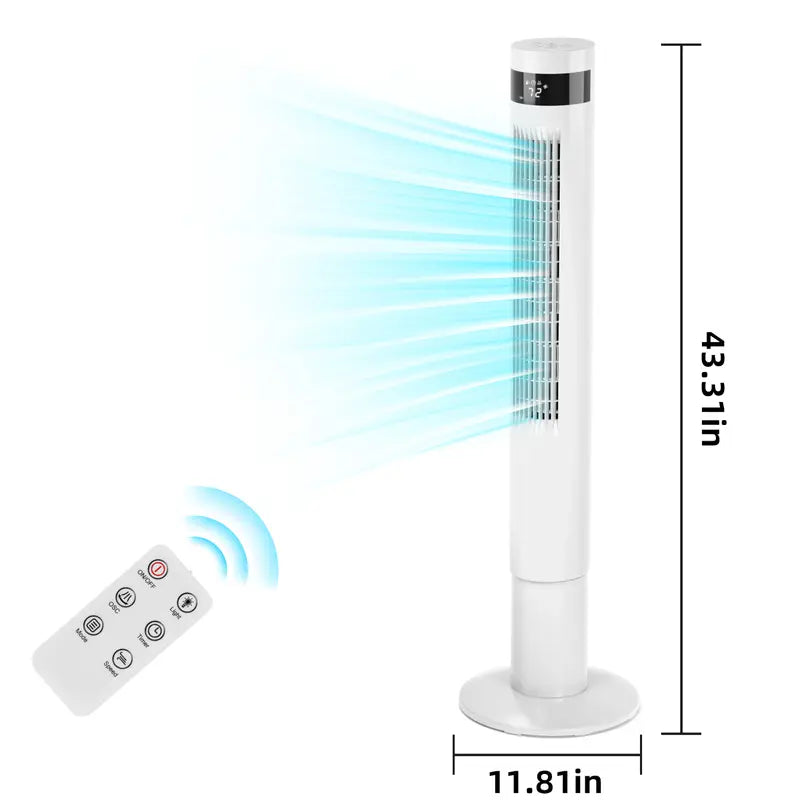 Slim Oscillating Tower Fan for Bedroom, Office and Living Room