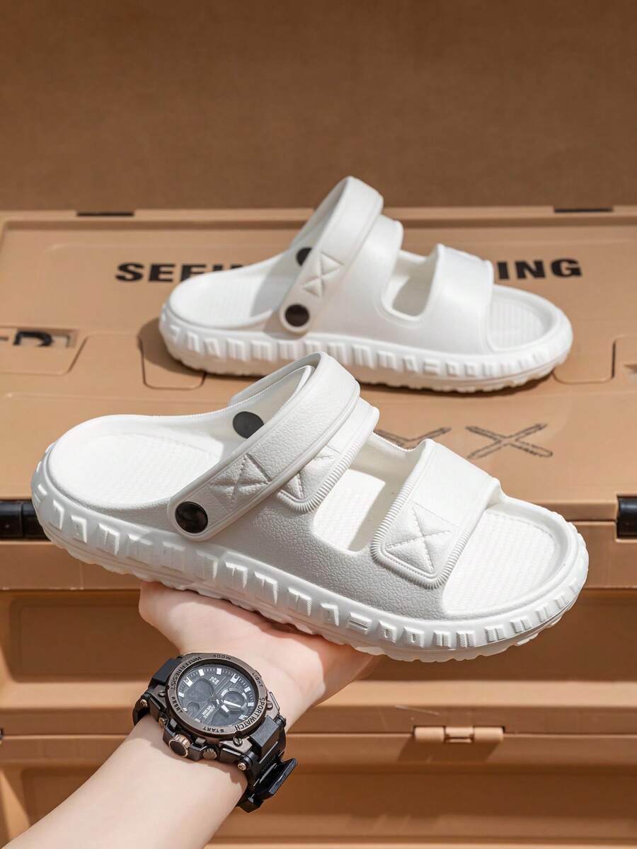 Unisex Adjustable Back-Strap EVA Sandals – Minimalist Double-Strap Non-Slip Beach & Home Slippers