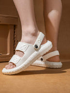 Unisex Adjustable Back-Strap EVA Sandals – Minimalist Double-Strap Non-Slip Beach & Home Slippers