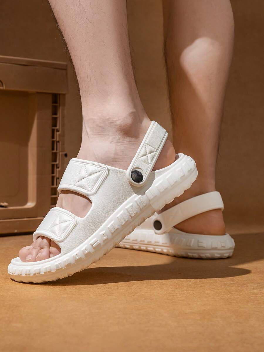 Unisex Adjustable Back-Strap EVA Sandals – Minimalist Double-Strap Non-Slip Beach & Home Slippers