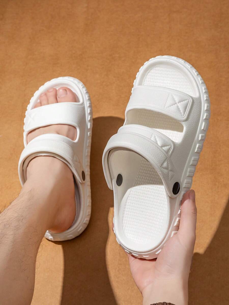 Unisex Adjustable Back-Strap EVA Sandals – Minimalist Double-Strap Non-Slip Beach & Home Slippers
