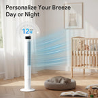 Slim Oscillating Tower Fan for Bedroom, Office and Living Room