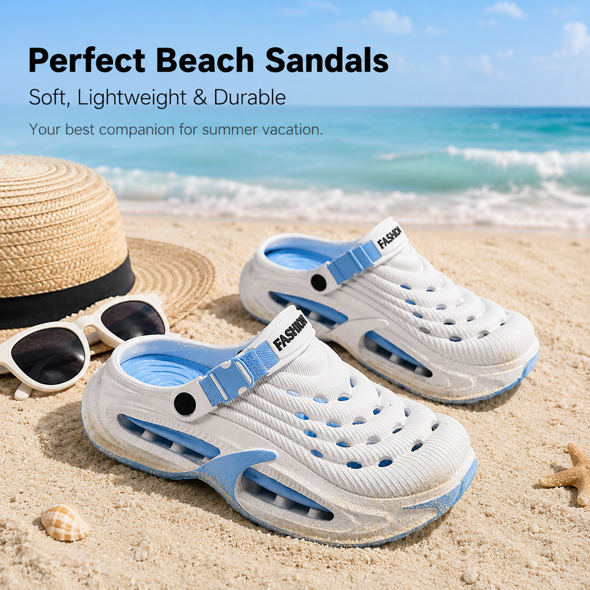 Lightweight Comfort Clogs – Ergonomic Thick Sole Anti-Slip Quick-Dry Slip-On Shoes for Indoor & Outdoor Wear