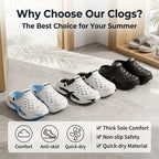 Lightweight Comfort Clogs – Ergonomic Thick Sole Anti-Slip Quick-Dry Slip-On Shoes for Indoor & Outdoor Wear